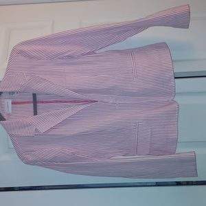 Pink and cream seersucker blazer